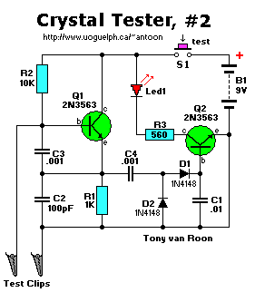 Crystal (xtal) Tester Schematic