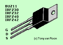BUZ11, IRFZ30/32/40/42 pin-out