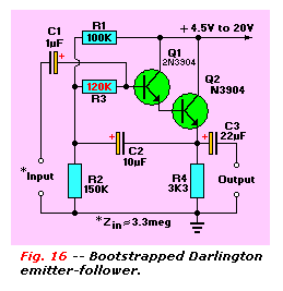 Bootstrapped Darlington emitter-follower