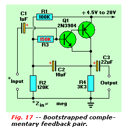 Bootstrapped complementary feedback pair