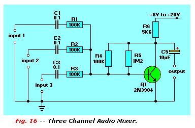 Three Channel Audio Mixer
