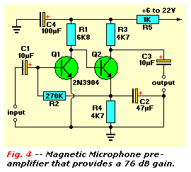 Magnetic Microphone, 76dB gain