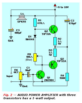 Audio Power Amplifier, 1 watt