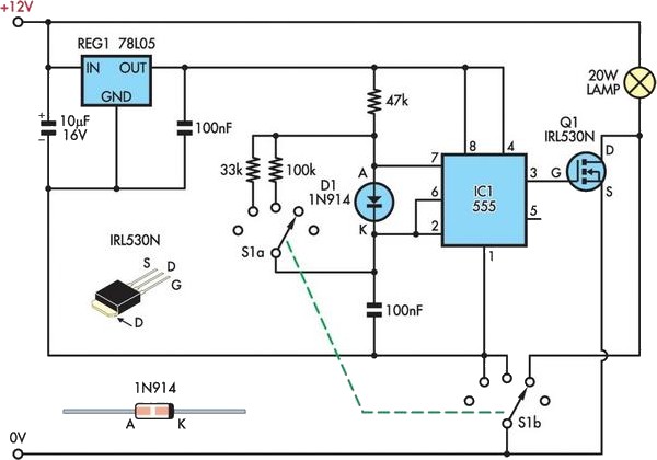 12V halogen dimmer circuit schematic