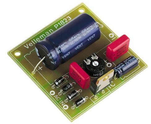  1A 1.5 volt to 35 volt dc Regulated Power Supply Circuit Schematic