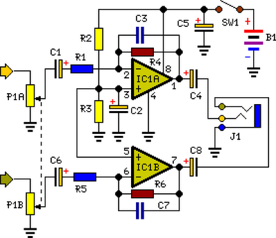 Portable 9v Headphone Amplifier Circuit Diagram