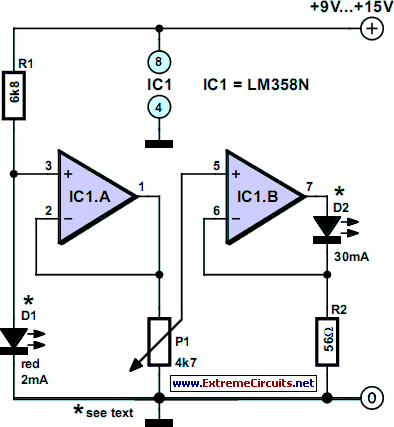 30mA LED Dimmer circuit schematic