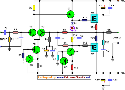  60 Watt Audio Power Amplifier Schematic Circuit Diagram 