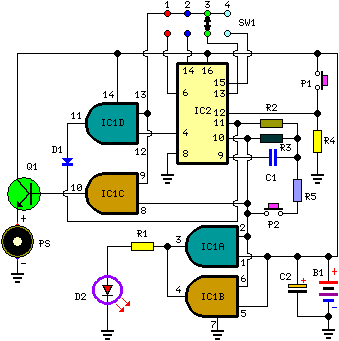  A Timed Beeper Circuit Schematic - Circuit Diagram 