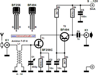 Active Short-Wave Antenna Circuit Diagram