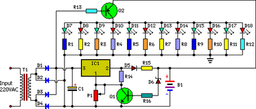  automatic low-power emergency light schematic circuit diagram 