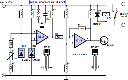 automatic range hood circuit schematic