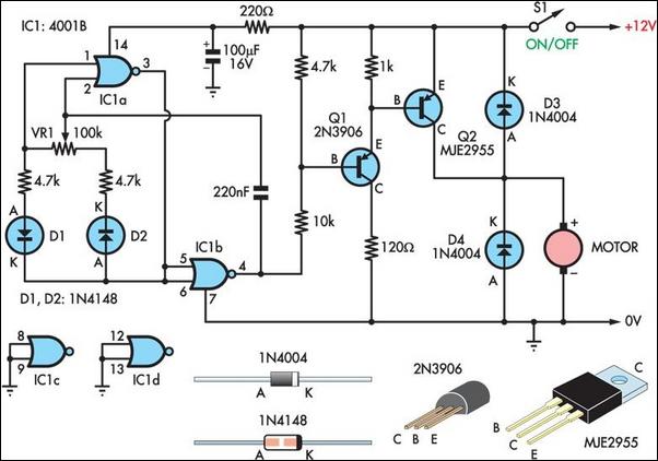 How to make Simple DC Motor Speed Controller Circuit DIY, 12V