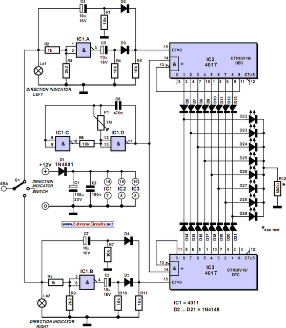 Blinker Indicator circuit schematic