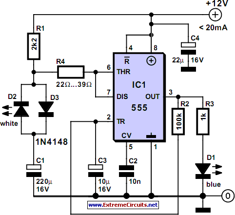 Bluish Flasher circuit schematic