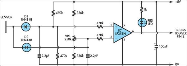 Body charge detector circuit schematic