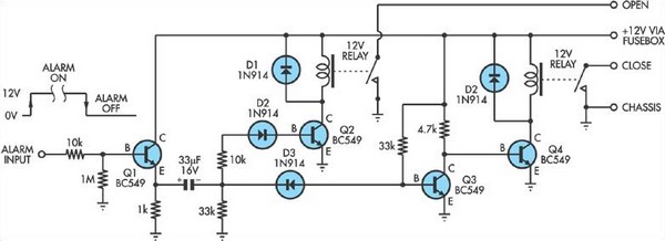 Central Locking Interface circuit schematic