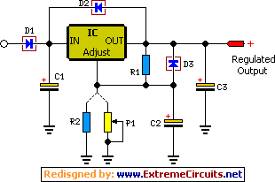 Adjustable 1.3-22V Regulated Power Supply