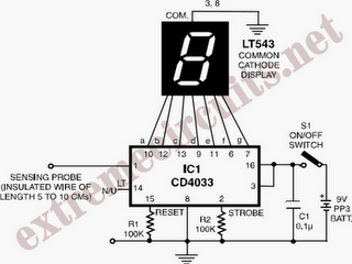 Contactless AC Mains Voltage Detector circuit diagram