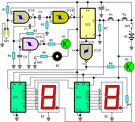  Digital Step-Km Counter Circuit Diagram 