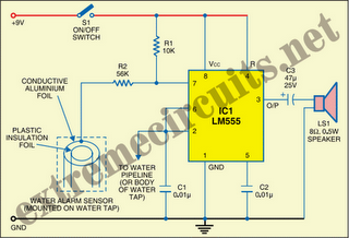 Drinking Water alarm Circuit Diagram