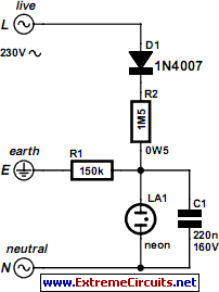 Earth Fault Indicator circuit schematic