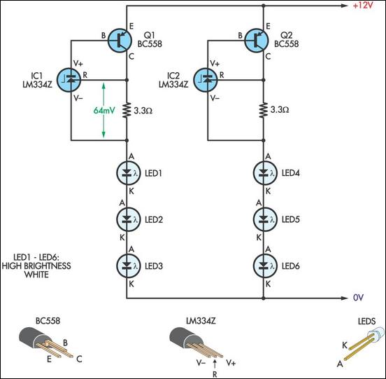 Economical desk lamp for camping circuit schematic