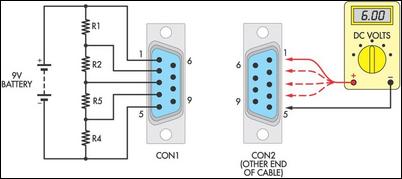 El Cheapo Cable Tester circuit schematic