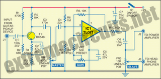Electric Guitar Preamplifier Circuit Diagram