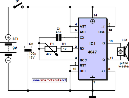 Environmentally-friendly Mosquito Repeller Circuit Schematic