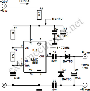 Floating 9V Supply For DVM Modules Circuit Diagram