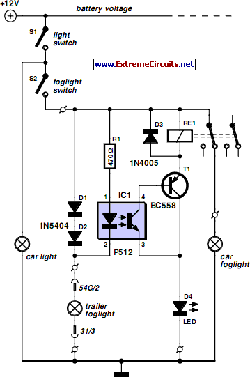 Fog Lamp Sensor Circuit Schematic