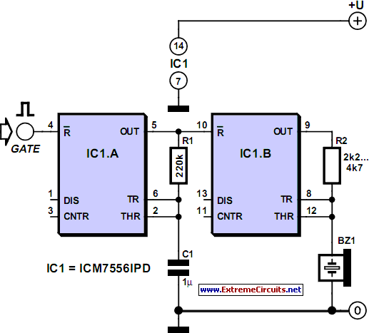 Gated Alarm circuit schematic