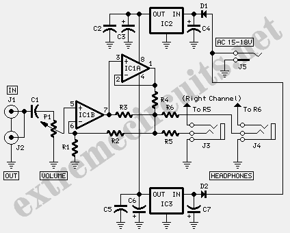 Modular Headphone Amplifier Circuit Diagram