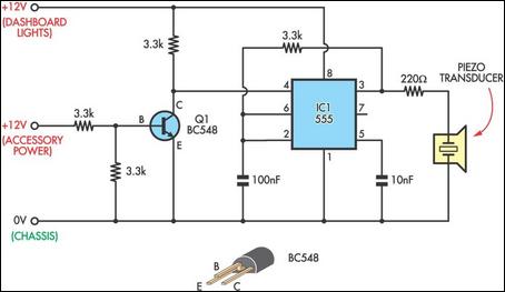 Headlight Reminder circuit schematic
