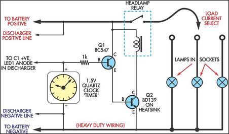 High-current battery discharger circuit schematic