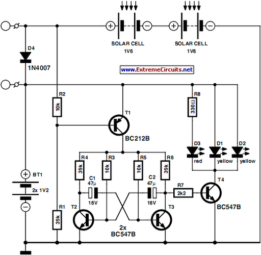 high-intensity LED warning Flasher circuit schematic