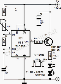 transmitter Infra-red Light Barrier Circuit Diagram