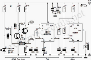 Receiver Infra-red Light Barrier Circuit Diagram