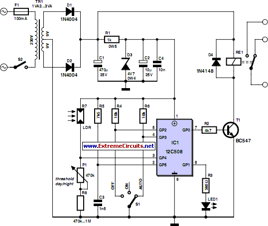 Intelligent Presence Simulator Circuit Schematic