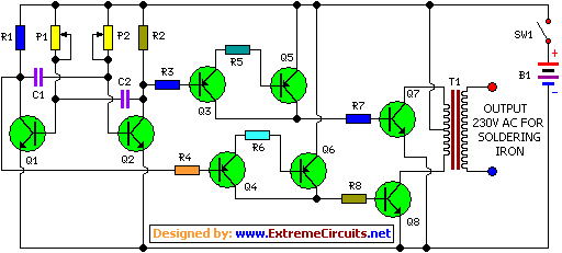  Inverter for soldering iron circuit schematic diagram 