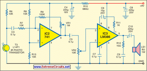 IR Music Receiver circuit schematic