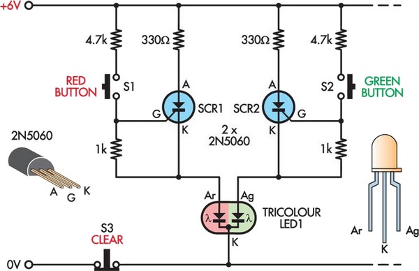 LED noughts & crosses circuit schematic