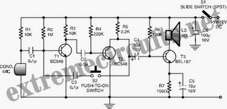 Low-Cost Transistorised Intercom Circuit Diagram