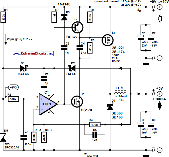 Low-Loss Step Down Converter Circuit Diagram