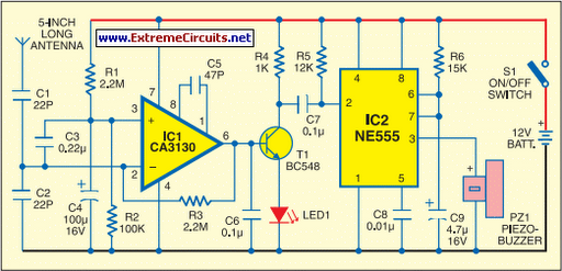 Mobile Bug Detector circuit schematic