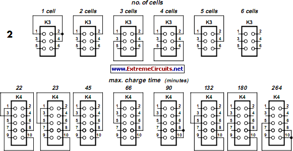 NiMH Charger for up to six Cells circuit schematic