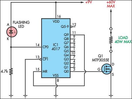 one of nine sequencer circuit schematic