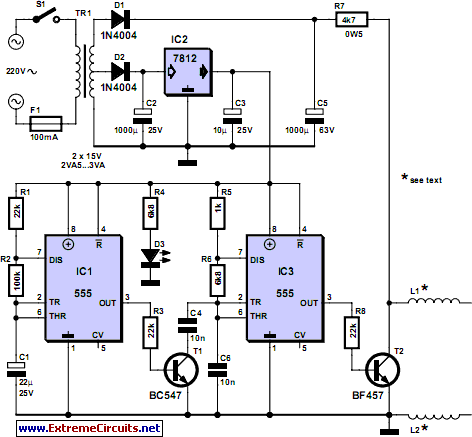 Pipe Descaler circuit schematic