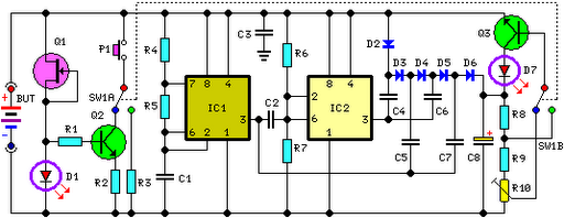  Self-Powered Fast Battery Tester Schematic Circuit Diagram 